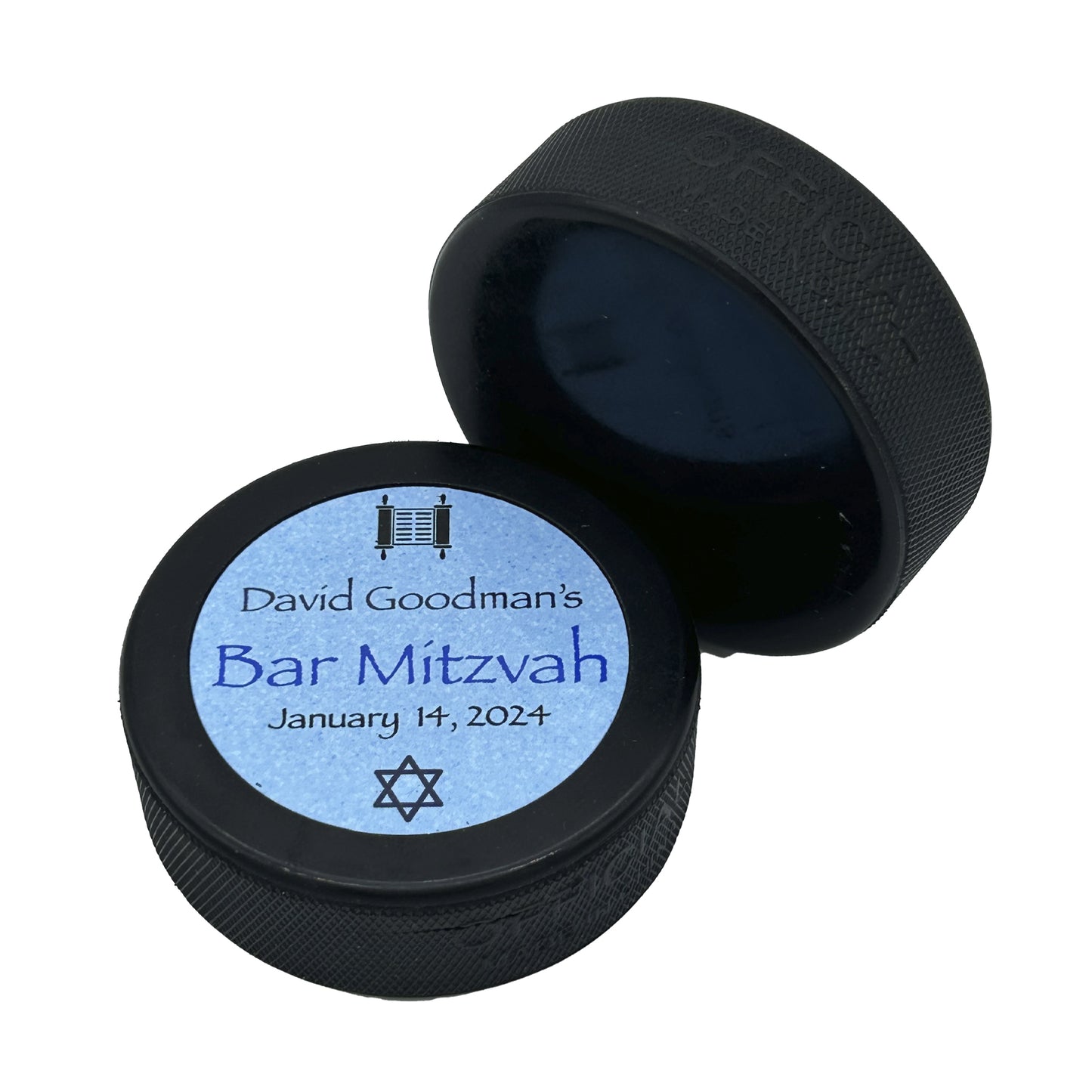 Bar Mitzvah and Bat Mitzvah Hockey Puck Keepsake Gift