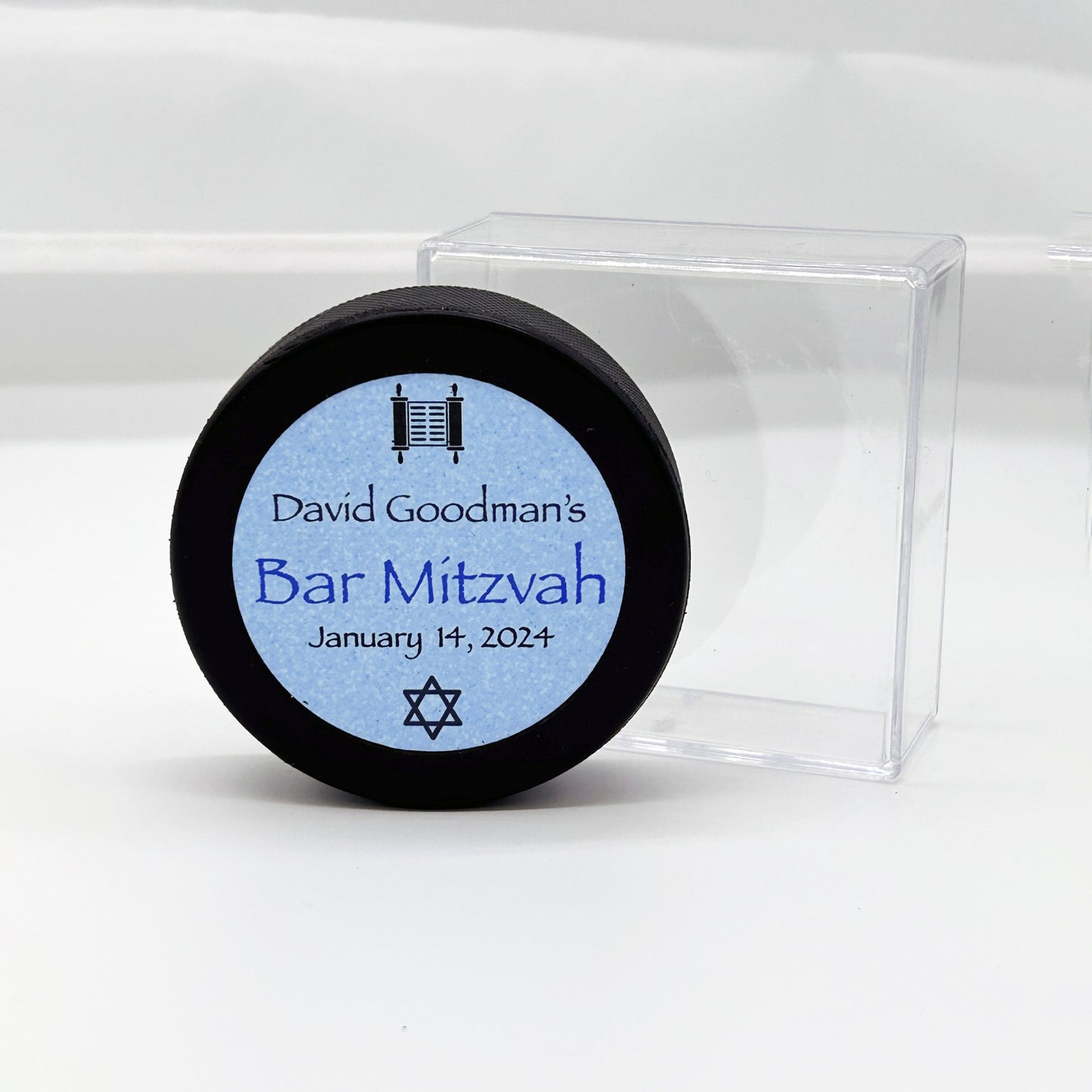 Bar Mitzvah and Bat Mitzvah Hockey Puck Keepsake Gift