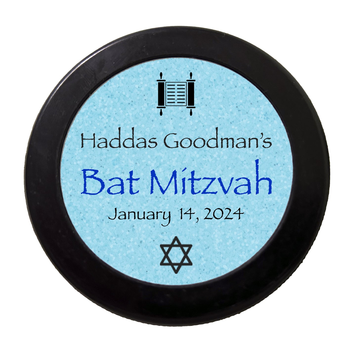 Bar Mitzvah and Bat Mitzvah Hockey Puck Keepsake Gift