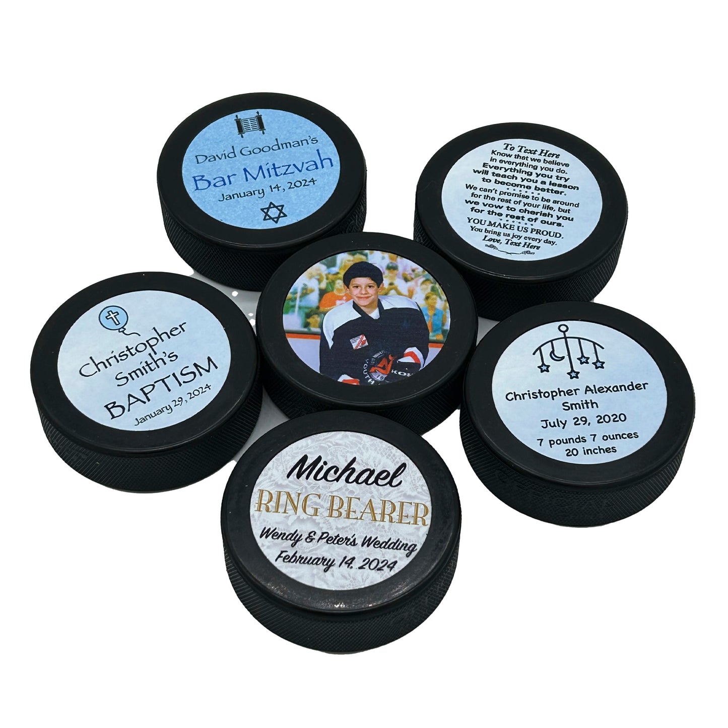 Bar Mitzvah and Bat Mitzvah Hockey Puck Keepsake Gift