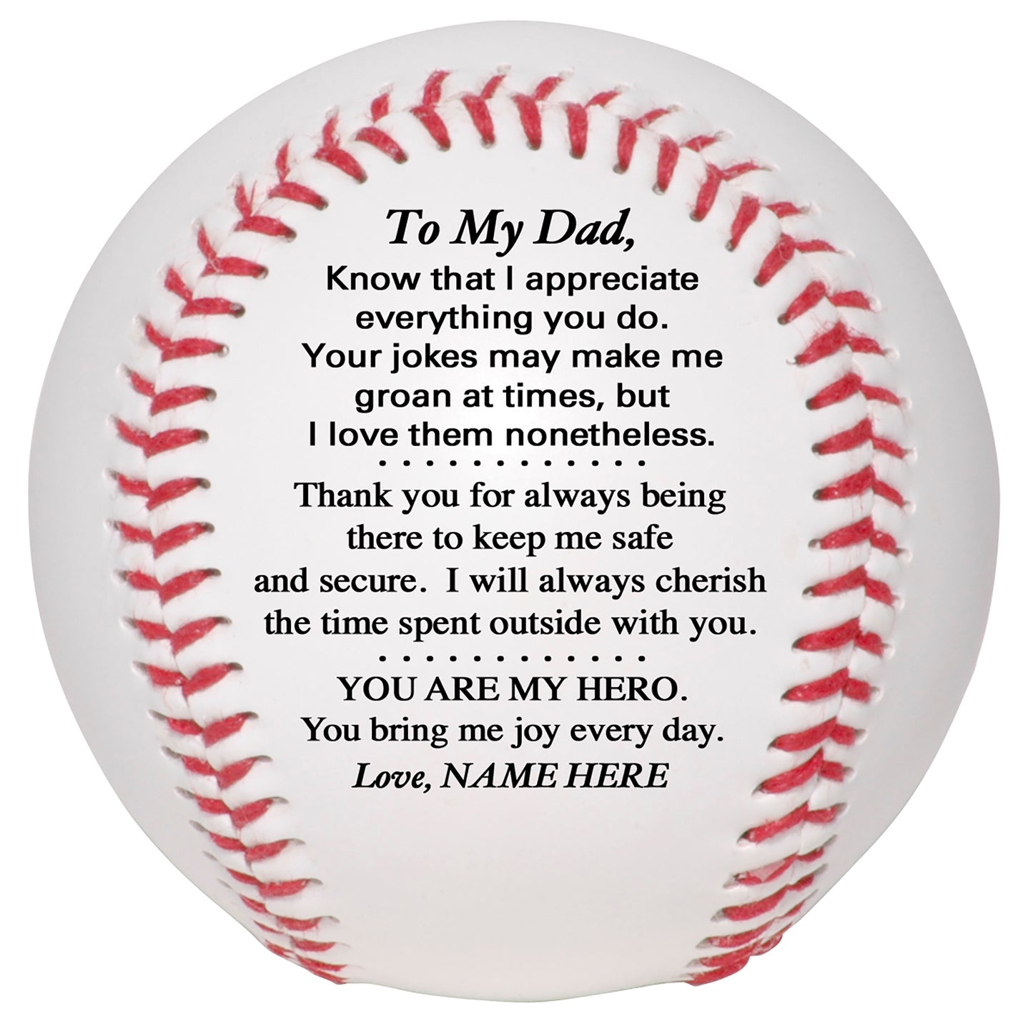 Father's Day Personalized Baseball from son, daughter or kids.  Custom Baseball for Dad