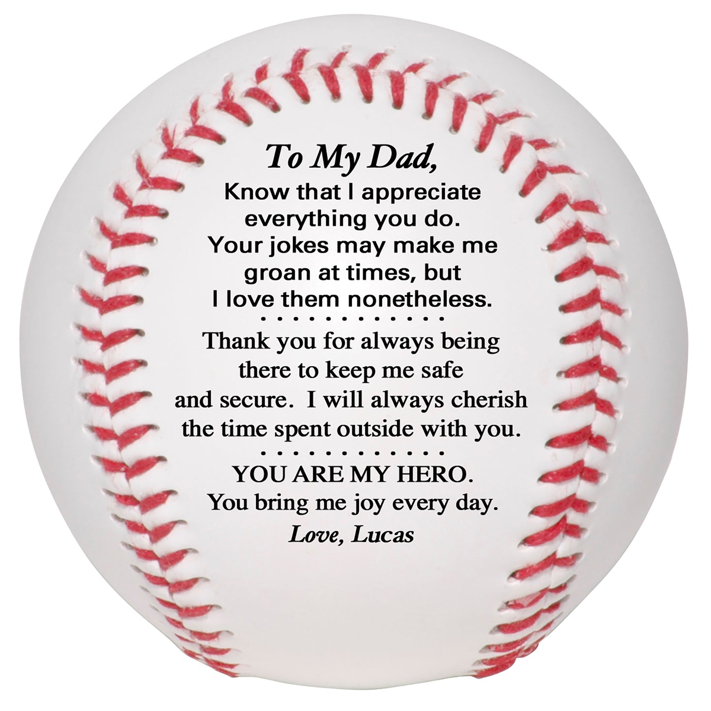 Father's Day Personalized Baseball from son, daughter or kids.  Custom Baseball for Dad